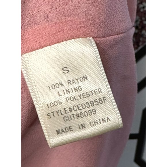 Miami Ladies Pink Pastel Floral Flowy Short V Neck Fit & Flare Dress SZ Small - Picture 6 of 8